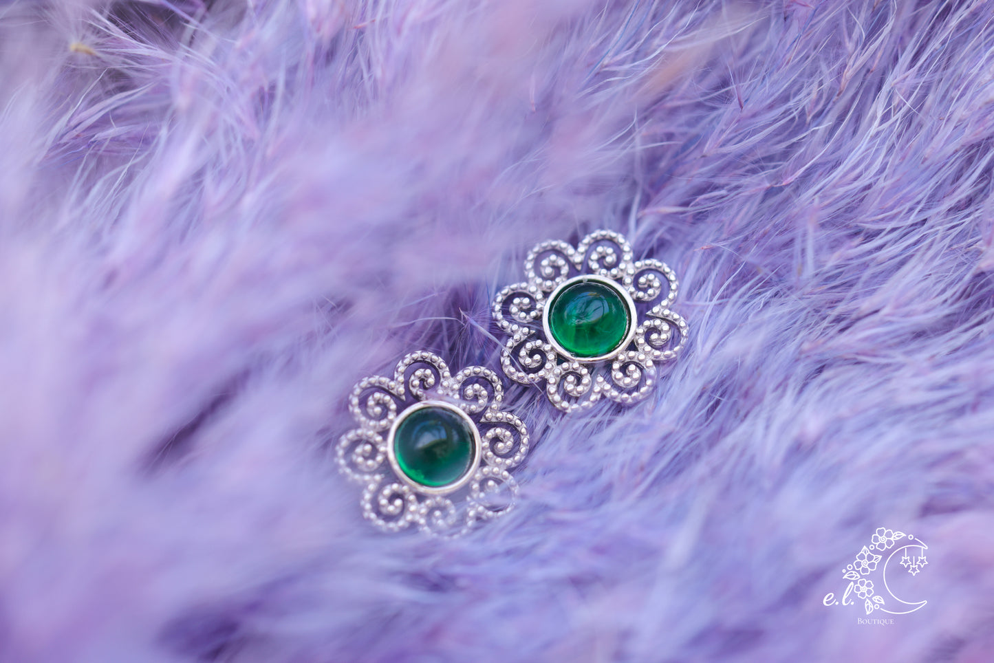 925 Sterling Silver Jade Elephant Studs