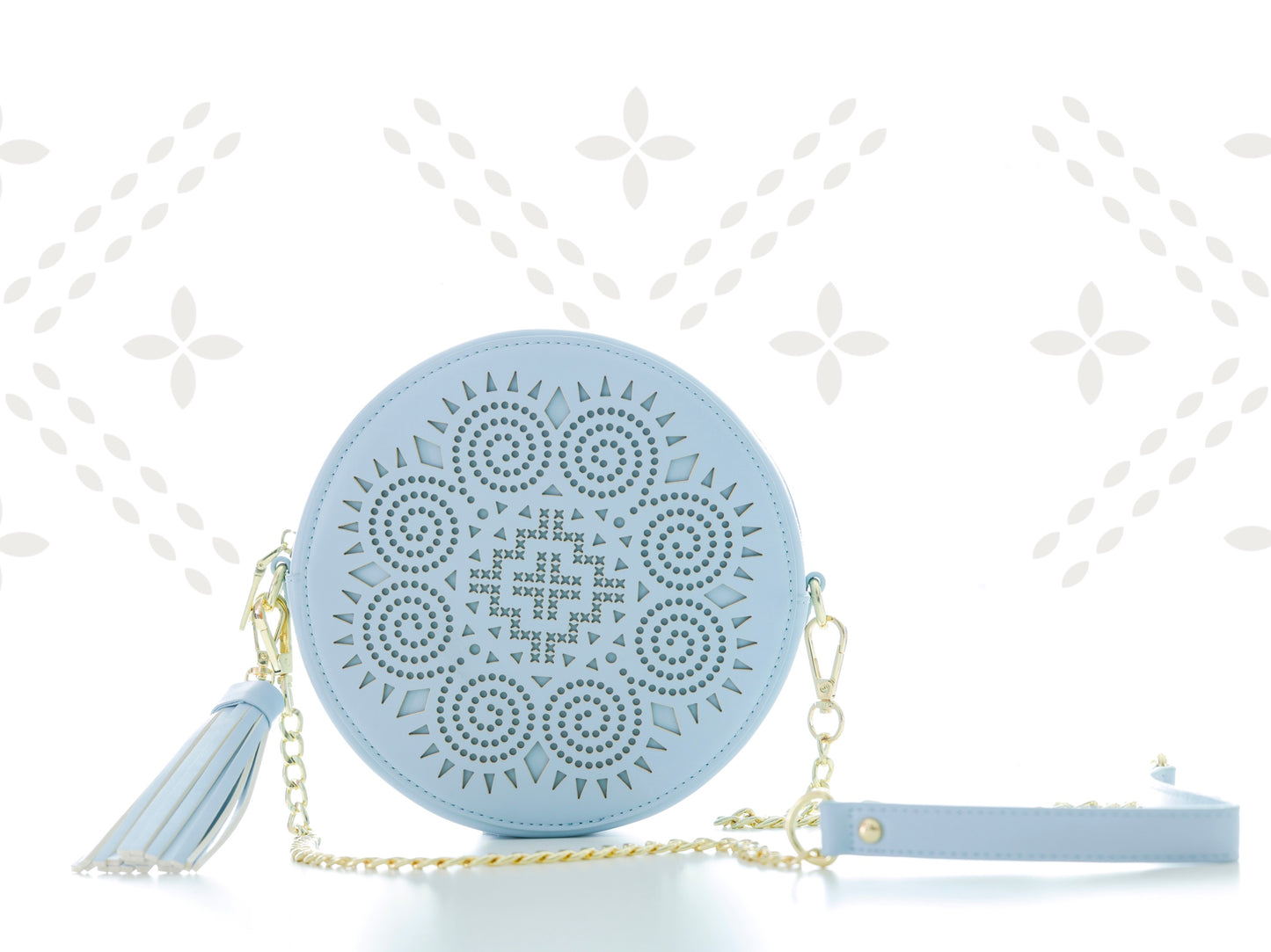 Laser Cut Elephant Foot Round Crossbody