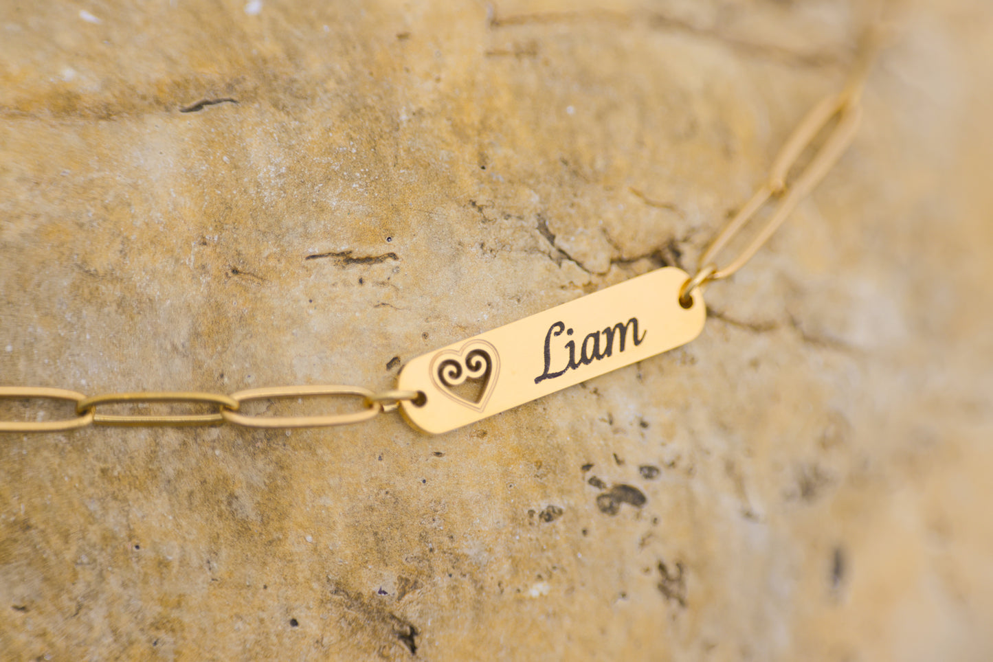 18K Gold Plated Stainless Steel Paperclip Multi-Name Personalized Hmong Heart Necklace