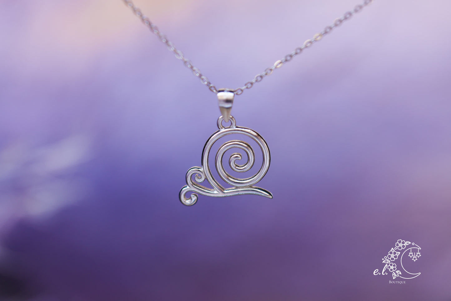 925 Sterling Silver Motivational Snail Necklace