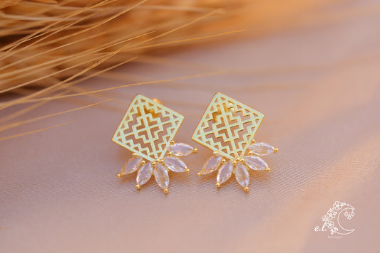 925 Sterling Silver House Flower Earrings